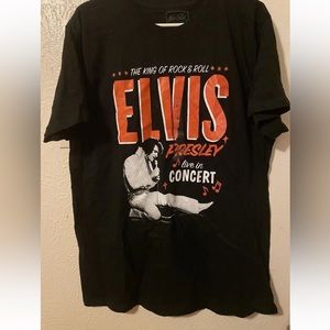 Elvis Presley Live In Concert King Of Rock And Roll T-shirt Flair Black